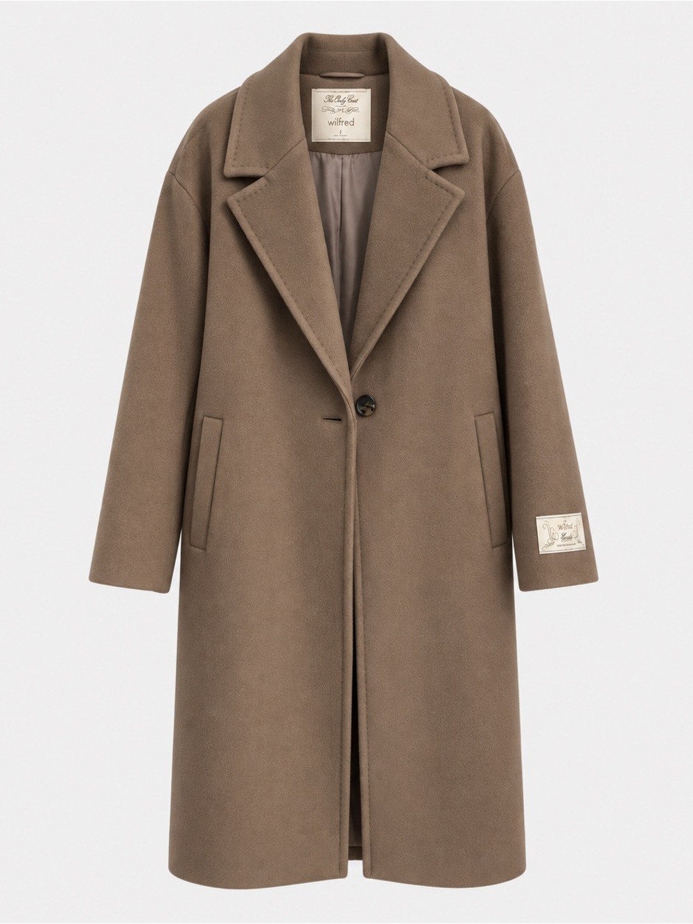 Aritzia Wilfred The Only Coat – Dark Taupe, Size 2